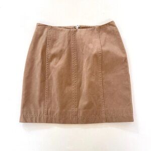 Free People Camel Brown Panel Mini Skirt